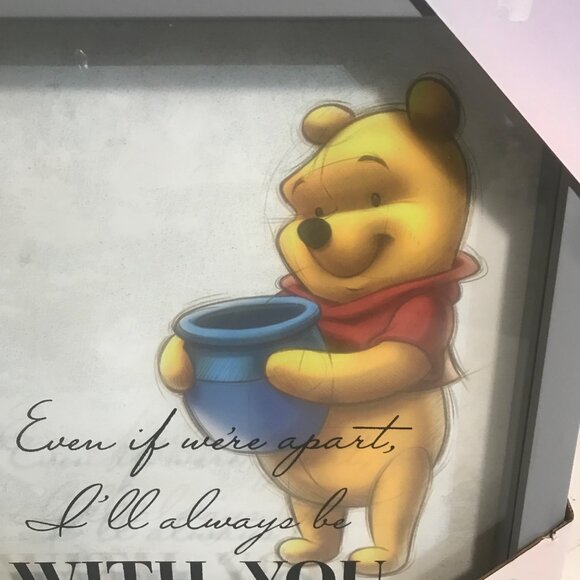 Disney 100 Winnie The Pooh "Even If Were Apart" Framed Wall Art 10" x 10" - Picture 3 of 4